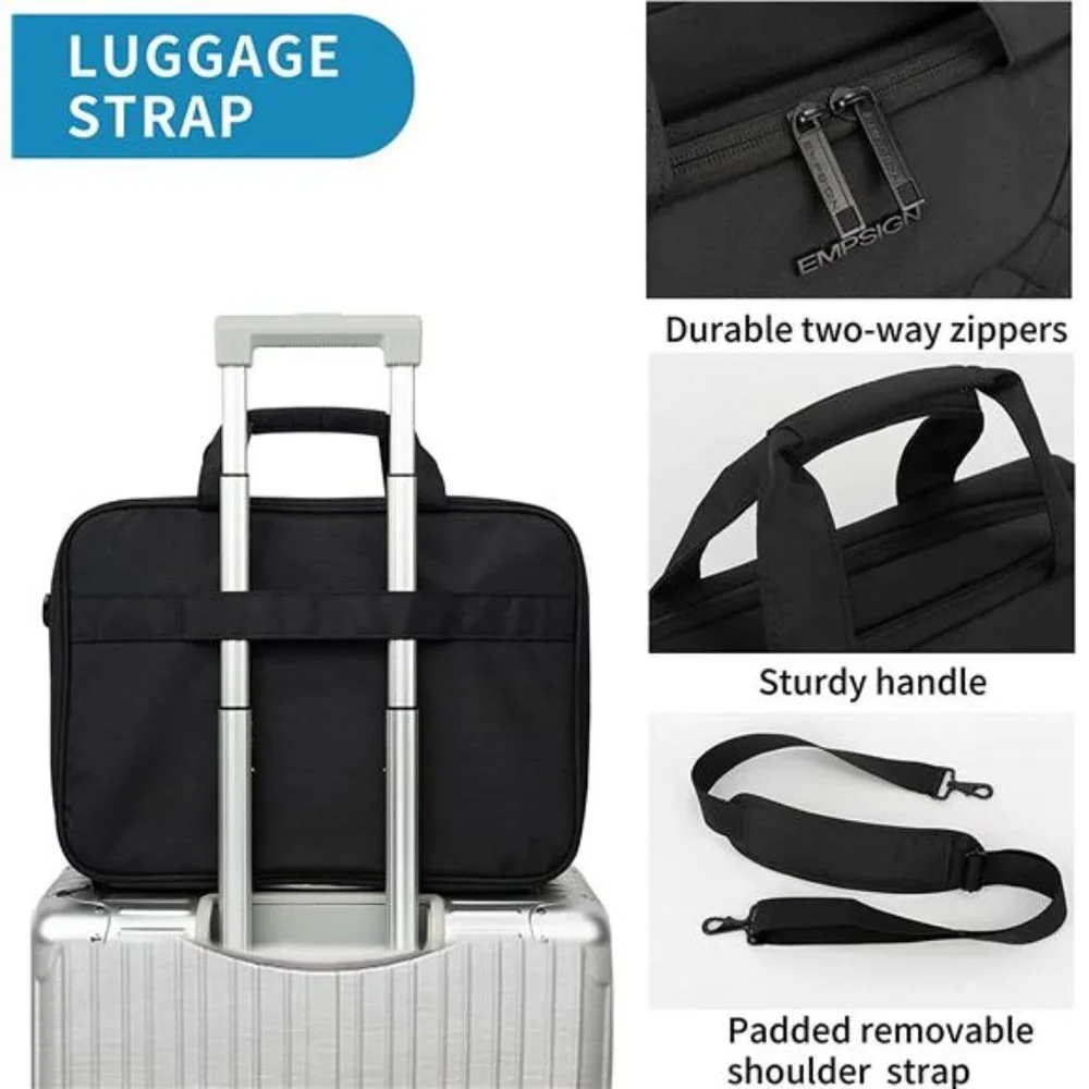 17.3 Inch Laptop Bag, Large Capacity Expandable Briefcase for Women & Men